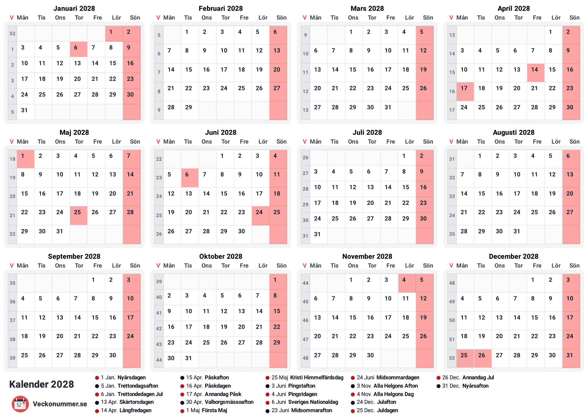 förhandsgranskning av kalendern