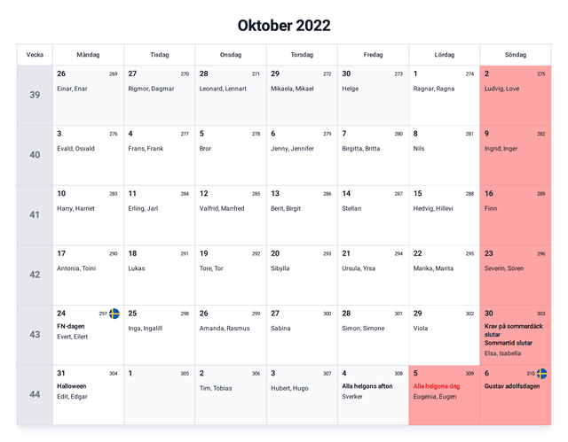 förhandsgranskning av kalendern