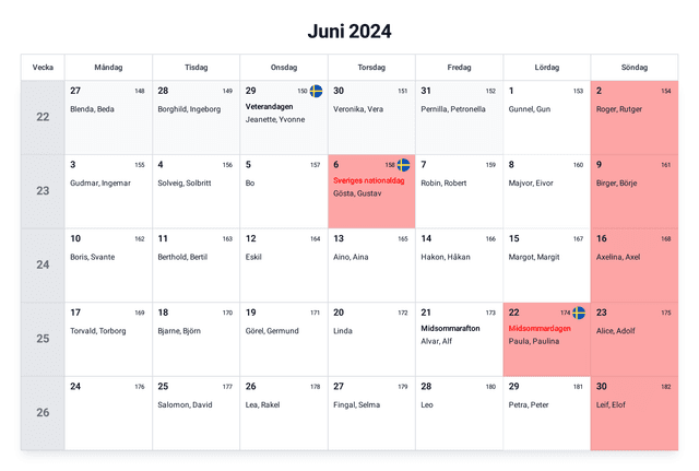 förhandsgranskning av kalendern
