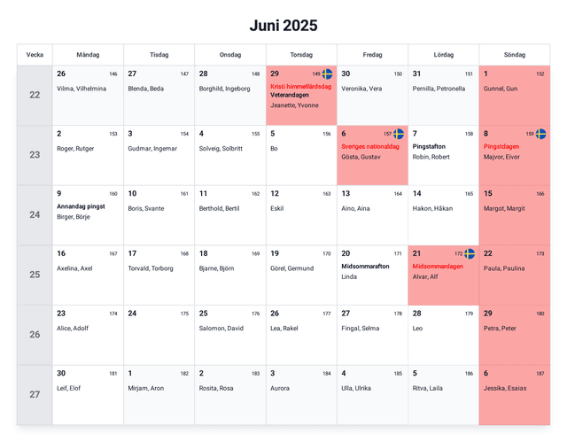 förhandsgranskning av kalendern
