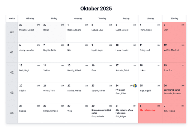 förhandsgranskning av kalendern