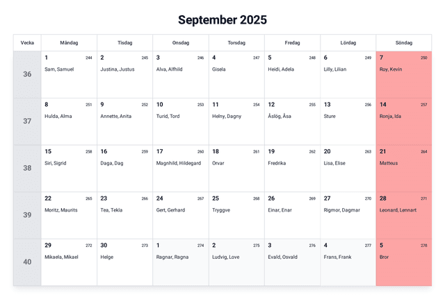 förhandsgranskning av kalendern