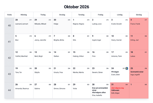 förhandsgranskning av kalendern