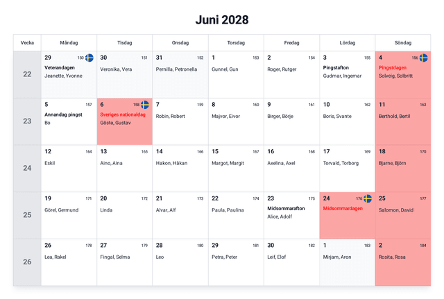 förhandsgranskning av kalendern