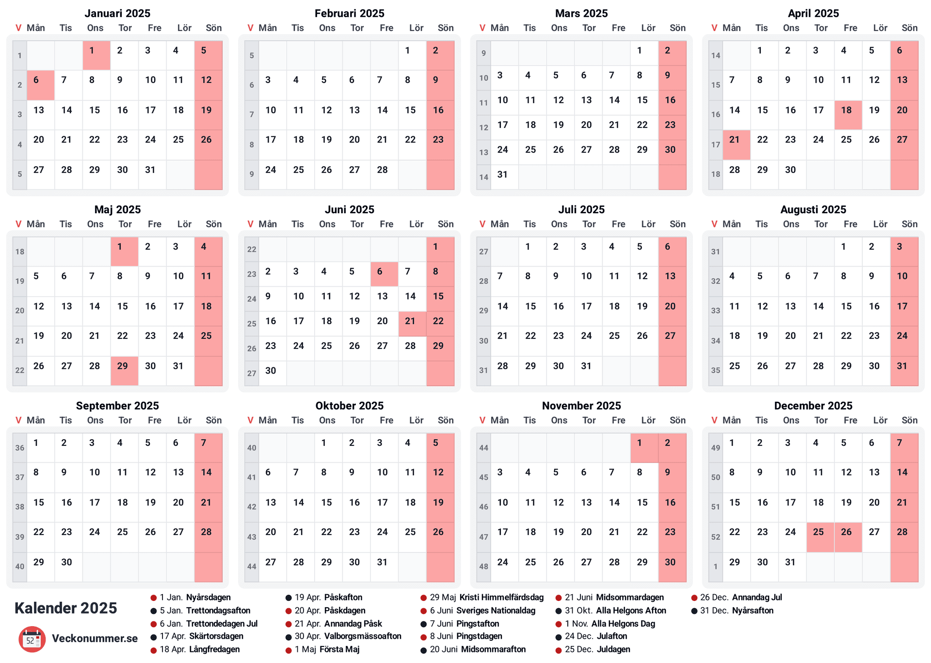 förhandsgranskning av kalendern